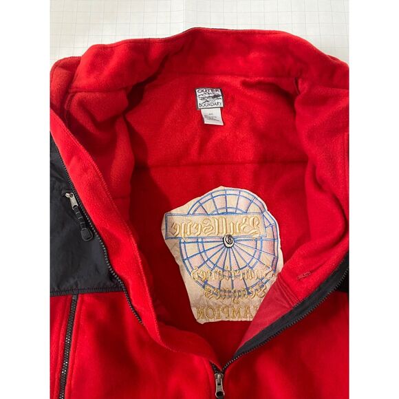 Outer Boundary Men’s Vest Jacket Black and Red Fleece B.S.L. Full Zip Size 3XL - Picture 11 of 14